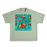 Oil Green flamingo seamless pattern Urban Heavy Tee - HRA Design Shop