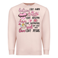 Pale Pink christian valentines Premium Sweatshirt - MaliasSmallBusiness