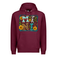 Burgundy western leopard mini Premium Hoodie - LillyAllenDesigns