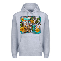 Heather Grey western leopard mini Premium Hoodie - LillyAllenDesigns