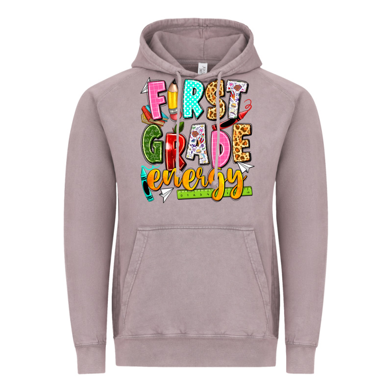 First Grade Energy Vintage Hoodie by texasbilliewilder | Teevron