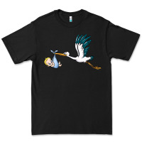 Black stork with baby boy Premium Tee - BarkalooDesign