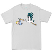 Dove Grey stork with baby boy Premium Tee - BarkalooDesign