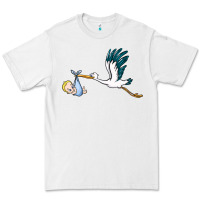 White stork with baby boy Premium Tee - BarkalooDesign