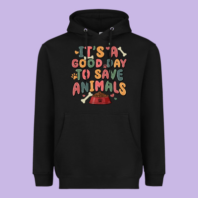 It's A Good Day To Save Animals Heavyweight Hoodie Designed By Maliassmallbusiness