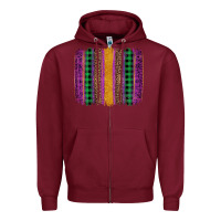 Burgundy mardi gras western brush stroke Zipper Hoodie - Artiststas