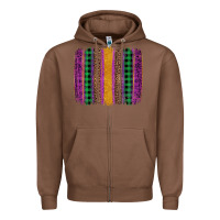 Chestnut mardi gras western brush stroke Zipper Hoodie - Artiststas