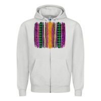 Dove Grey mardi gras western brush stroke Zipper Hoodie - Artiststas