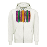 Oatmeal Heather mardi gras western brush stroke Zipper Hoodie - Artiststas