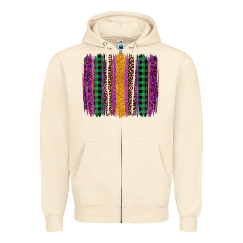 Mardi Gras Western Brush Stroke Zipper Hoodie by Artiststas | Teevron