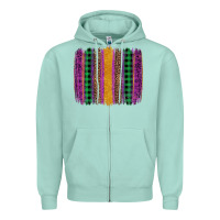 Seafoam mardi gras western brush stroke Zipper Hoodie - Artiststas