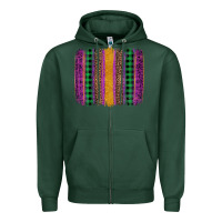 Sports Green mardi gras western brush stroke Zipper Hoodie - Artiststas