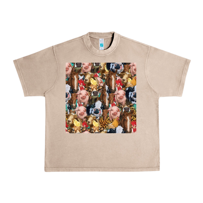 Western Farm Animals Seamless Pattern Urban Heavy Tee by HRA Design Shop | Teevron