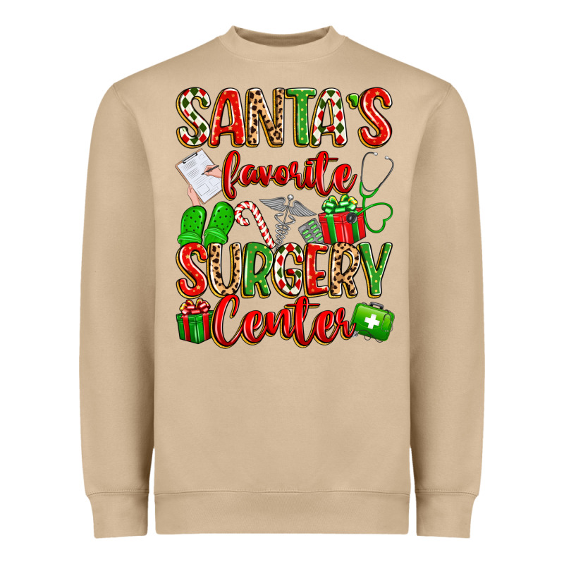 Santa's Favorite Surgery Center Png Sublimation De Heavyweight Sweatshirt by texasbilliewilder | Teevron