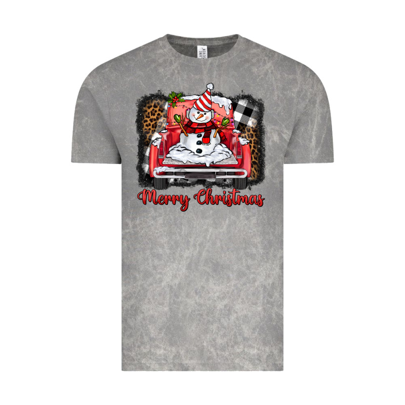 Merry Christmas Truck Snowman Vintage Tee by BarkalooDesign | Teevron