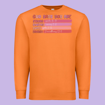 God Says You Are Premium Sweatshirt Designed By Maliassmallbusiness