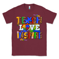 Burgundy teach love inspire Classic Tee - AdoDesignShop
