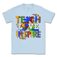 Dusty Blue teach love inspire Classic Tee - AdoDesignShop