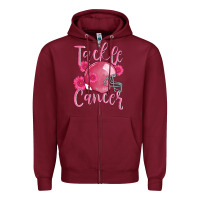 Burgundy tackle cancer helmet Zipper Hoodie - AdoDesignShop