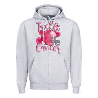 Heather Grey tackle cancer helmet Zipper Hoodie - AdoDesignShop