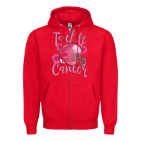 Red tackle cancer helmet Zipper Hoodie - AdoDesignShop