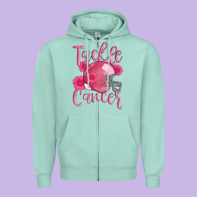 Tackle Cancer Helmet Zipper Hoodie Designed By Adodesignshop