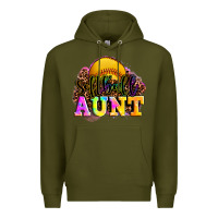Army Green softball aunt Premium Hoodie - LillyAllenDesigns