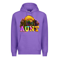 Purple softball aunt Premium Hoodie - LillyAllenDesigns