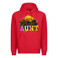 Red softball aunt Premium Hoodie - LillyAllenDesigns