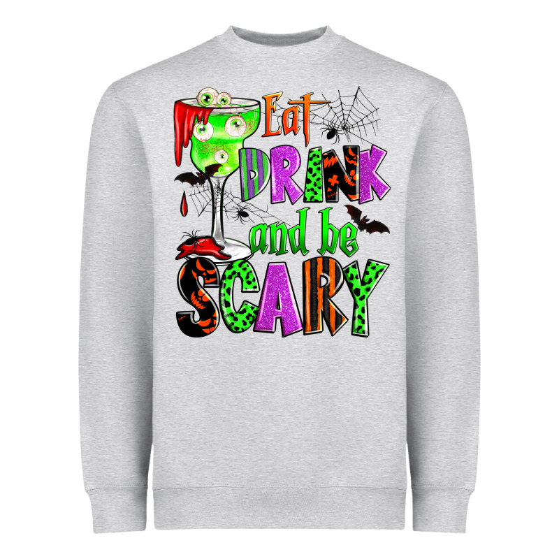 Eat Drink And Be Scary Heavyweight Sweatshirt by Zillion Design Studio | Teevron