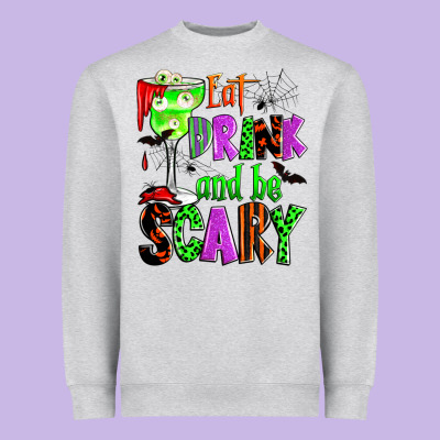 Eat Drink And Be Scary Heavyweight Sweatshirt Designed By Zillion Design Studio