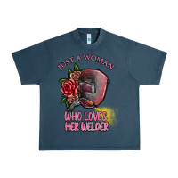 Midnight Navy just a woman who loves her welder Urban Heavy Tee - SublimationCraftShop