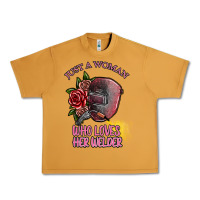 Peanut Butter just a woman who loves her welder Urban Heavy Tee - SublimationCraftShop