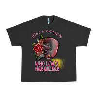 Pigment Black just a woman who loves her welder Urban Heavy Tee - SublimationCraftShop