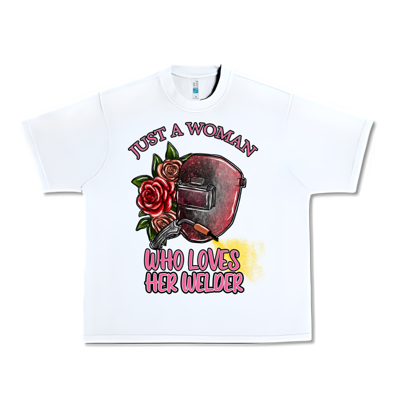 Just A Woman Who Loves Her Welder Urban Heavy Tee by SublimationCraftShop | Teevron