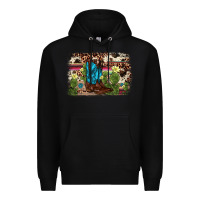 Black cactus boot background Premium Hoodie - AdoDesignShop