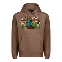 Chestnut cactus boot background Premium Hoodie - AdoDesignShop