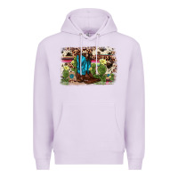 Lilac cactus boot background Premium Hoodie - AdoDesignShop
