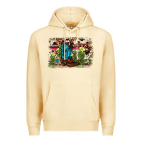 Pina Colada cactus boot background Premium Hoodie - AdoDesignShop