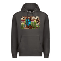 Smoke cactus boot background Premium Hoodie - AdoDesignShop