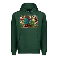 Sports Green cactus boot background Premium Hoodie - AdoDesignShop