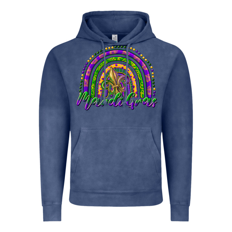 Mardi Gras Rainbow And Fleur De Lis Vintage Hoodie by RanaPortraitStore | Teevron