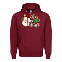Burgundy ho ho ho santa Zipper Hoodie - AdoDesignShop