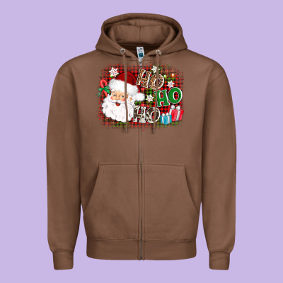 Ho Ho Ho Santa Zipper Hoodie Designed By Adodesignshop