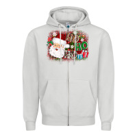 Dove Grey ho ho ho santa Zipper Hoodie - AdoDesignShop