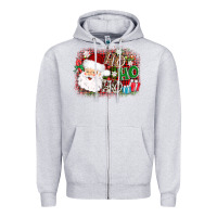Heather Grey ho ho ho santa Zipper Hoodie - AdoDesignShop
