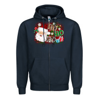 Navy ho ho ho santa Zipper Hoodie - AdoDesignShop