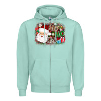 Seafoam ho ho ho santa Zipper Hoodie - AdoDesignShop