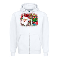 White ho ho ho santa Zipper Hoodie - AdoDesignShop
