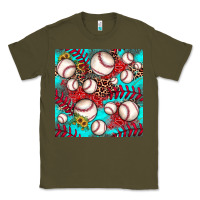 Army Green baseball leopard turquoise sunflower seamless pattern Classic Tee - JahusDesignShop